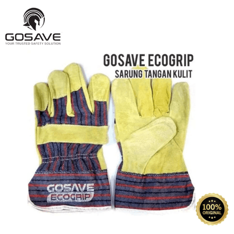 GOSAVE Sarung Tangan Las Safety Kulit Kombinasi Eco Grip